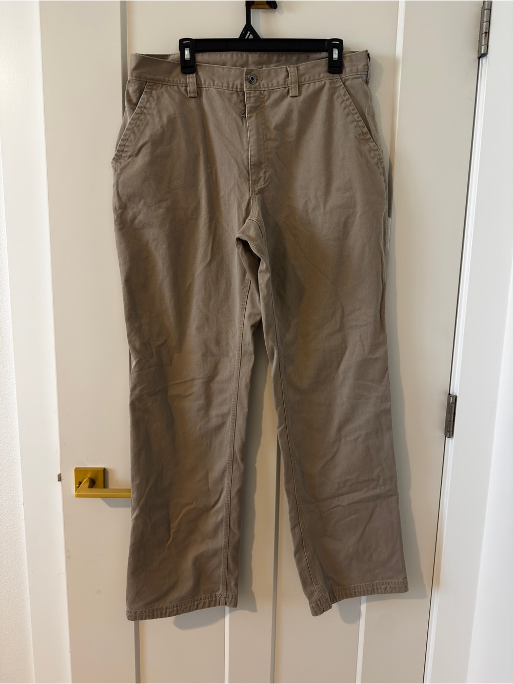 Men's Khaki Casual Cotton Pants - Neutral Tan Duluth 36x 34
